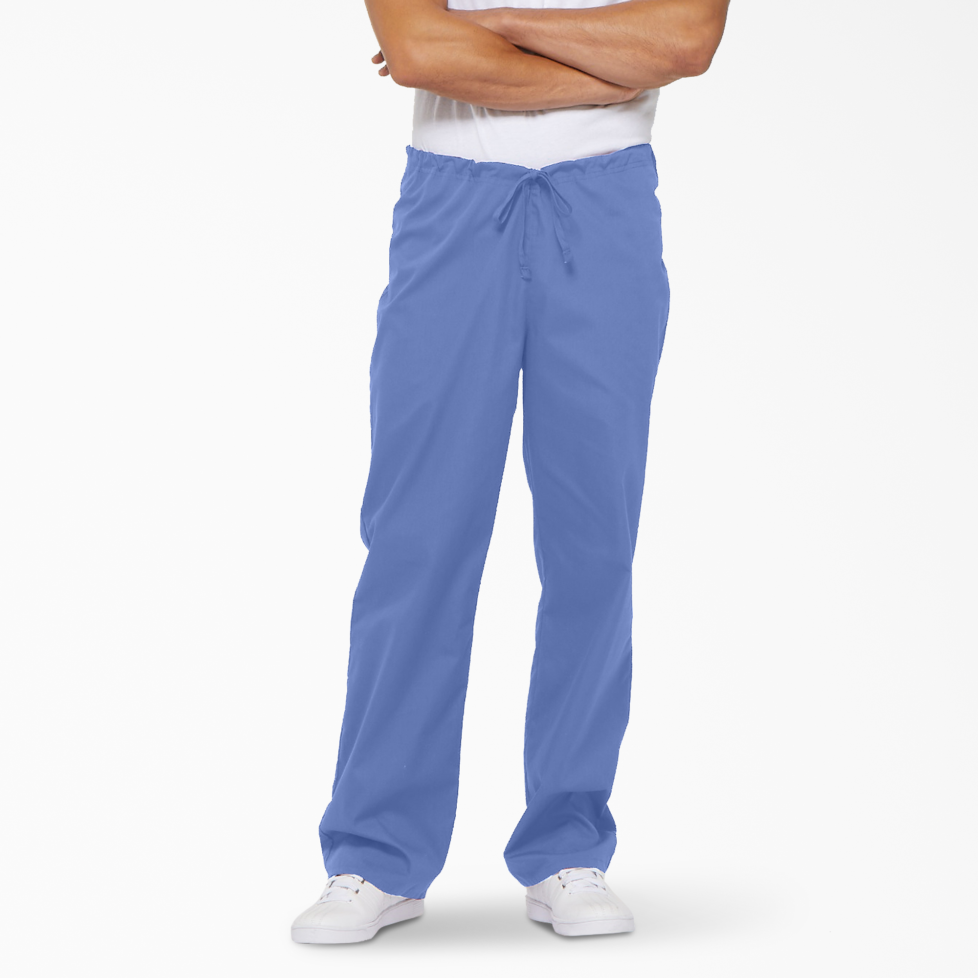 Unisex Eds Signature Drawstring Scrub Pants Ceil Blue