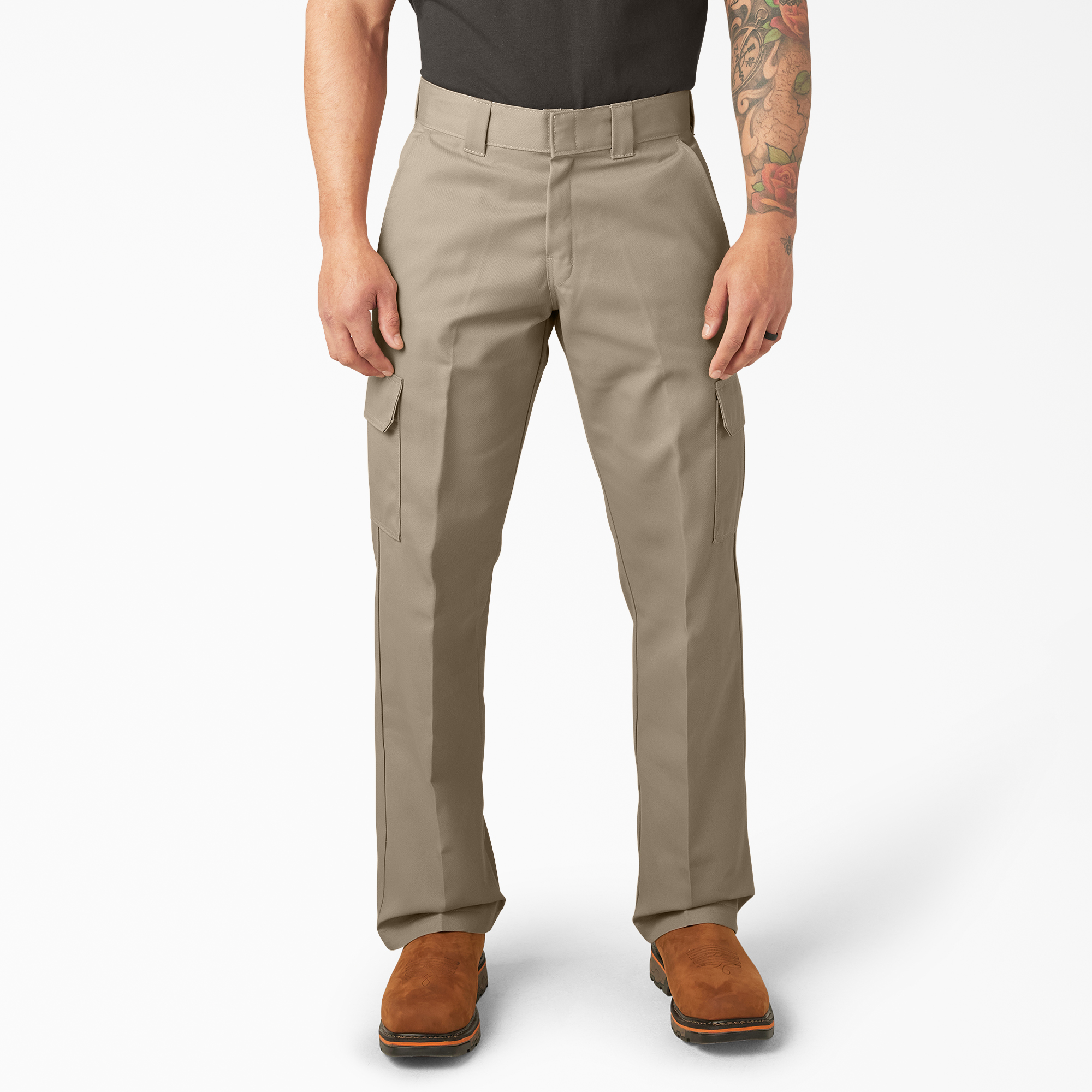 dickies flat front cotton work pant