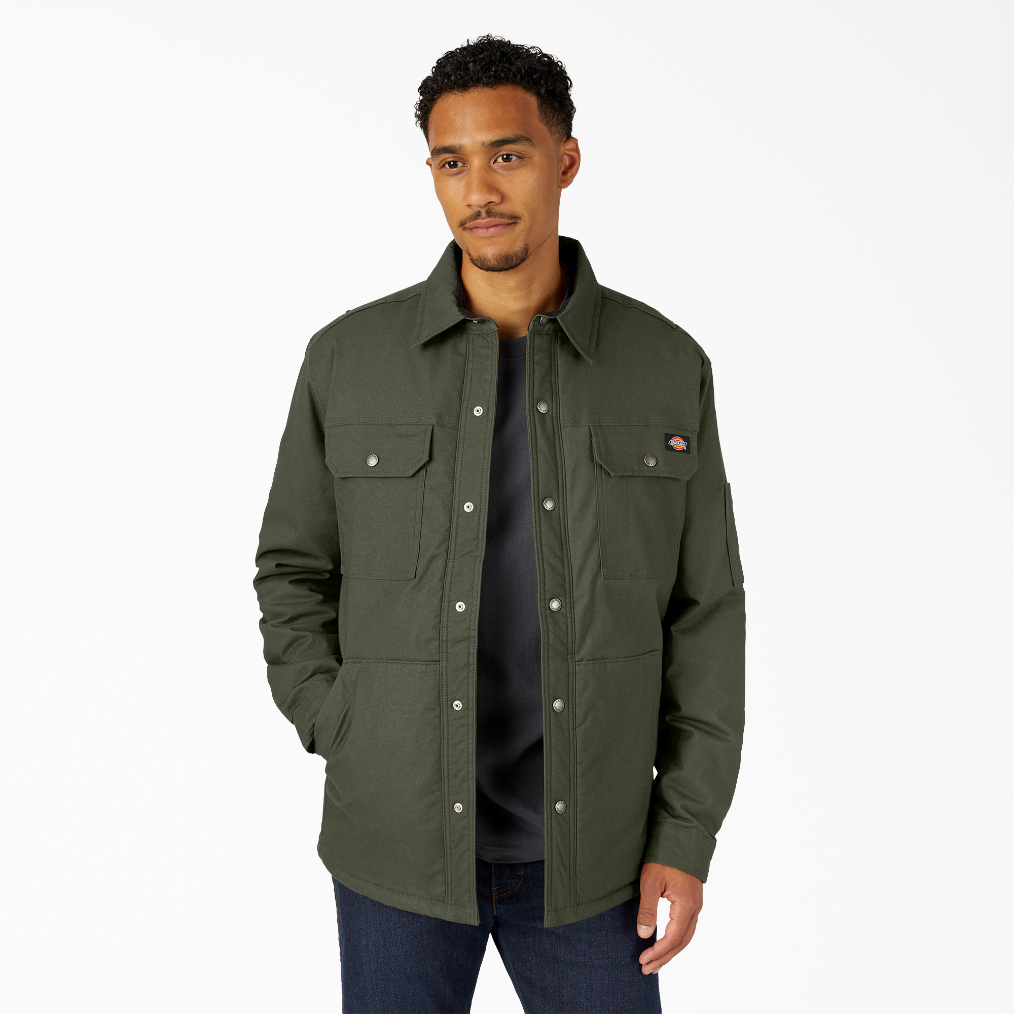 olive green shirt jacket