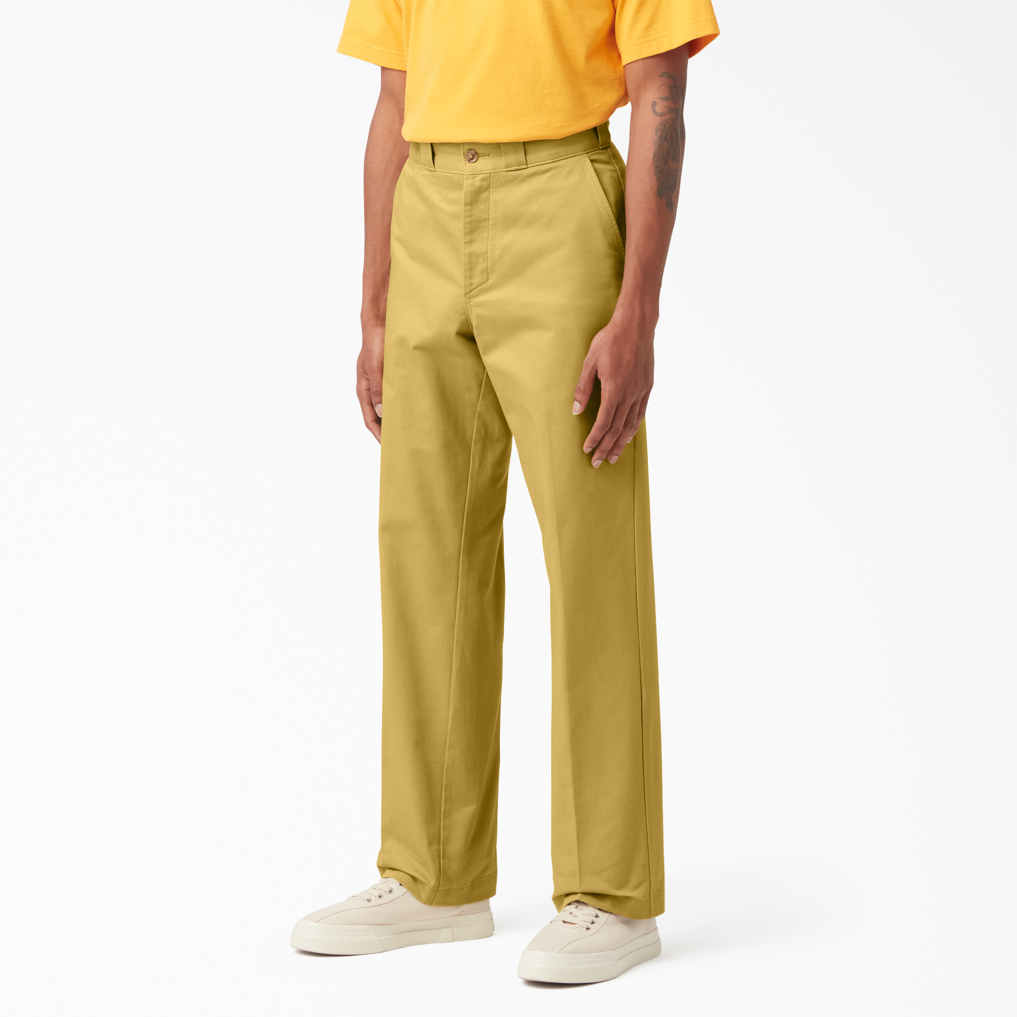 dickies flat front cotton work pant